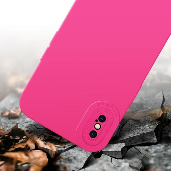 Skyddsfodral för iPhone X / XS i FLUID HOTPINK Stötskyddande Ros