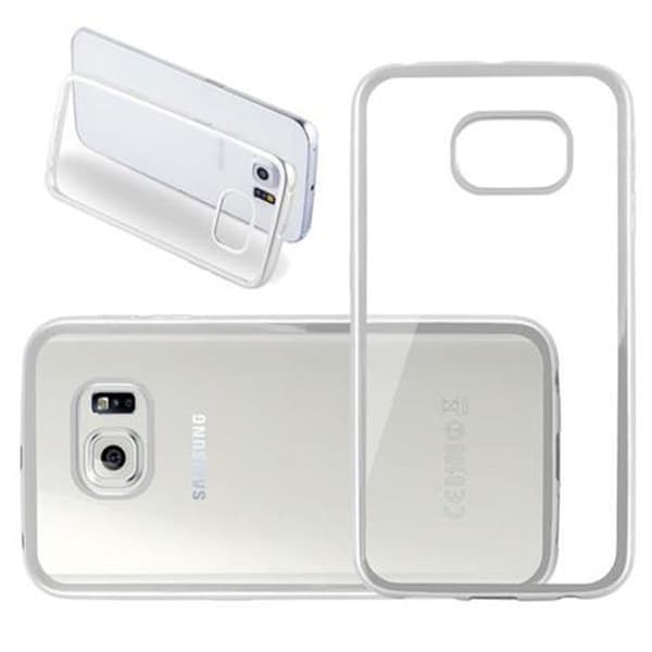 Skyddsskal för Samsung Galaxy S6 EDGE KROM SILVER Chrome Design Grå
