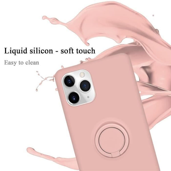Cadorabo Fodral för Apple iPhone 11 PRO MAX i LIQUID Pink Skyddande silikon TPU Flexibelt ringskydd