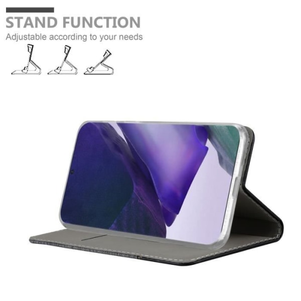 Coque - CADORABO - Samsung Galaxy NOTE 20 ULTRA - Grå Svart - Syntetisk läder - Magnetisk stängning Mörkgrå