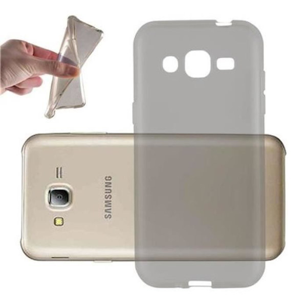 Samsung Galaxy J2 2015 Fodral (5) TRANSPARENT SVART Cadorabo DESIGN AIR TPU Silikonskydd Fodral Skydd Ultra Slim Bumper