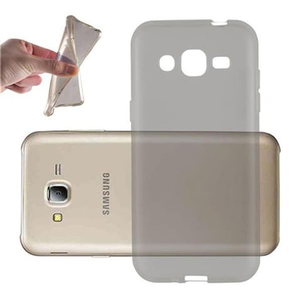 Transparent stötsäker silikonfodral för Samsung Galaxy J2 2015 Svart