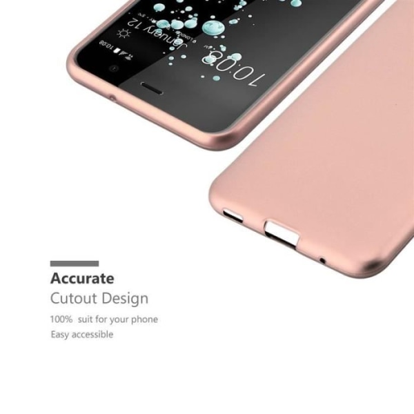 Cadorabo Fodral fungerar med HTC U PLAY i METALLIC ROSÉ GOLD - Stötsäker och reptålig TPU silikonhölje - Ultra Slim