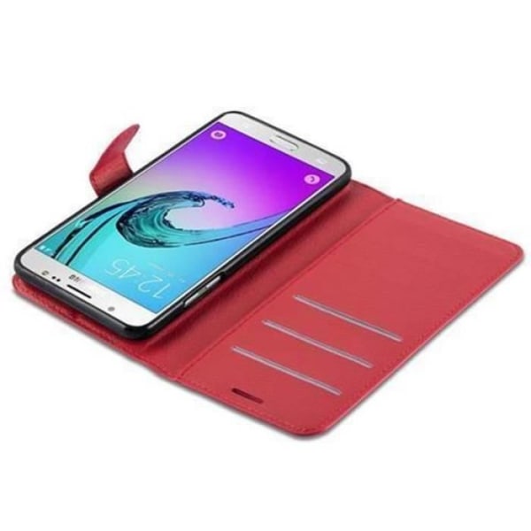 Samsung Galaxy J7 2016 (6) Fodral i CHERRY RED by Cadorabo Helkroppsskyddsfodral med flipskydd och horisontellt stativ