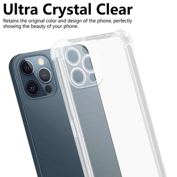 Transparent stötsäker silikonfodral för iPhone 12 PRO Vit