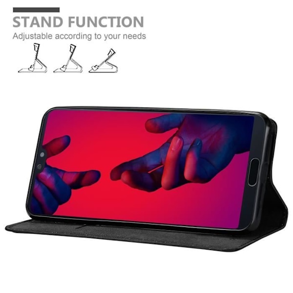 Coque - CADORABO - Huawei P20 PRO / P20 PLUS - Svart Natt - Book Style Fodral - Magnetiskt Skydd NATTSVART