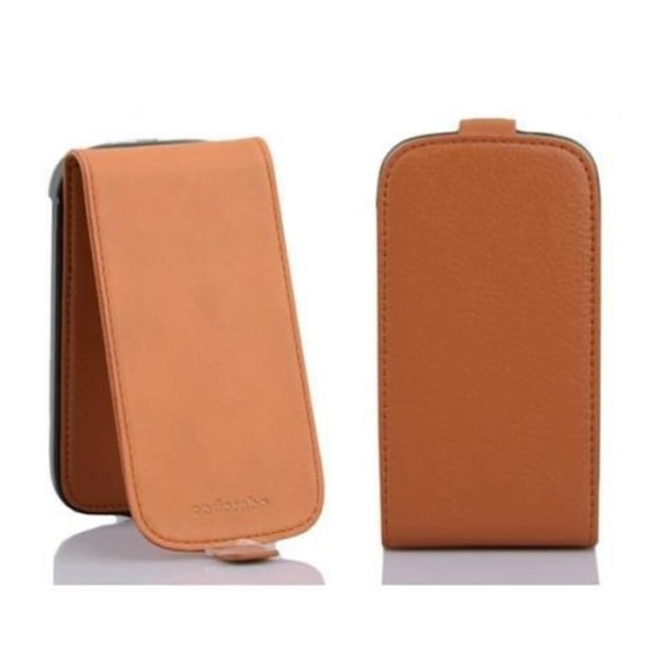 Cadorabo Fodral Samsung Galaxy S4 MINI DESIGN FLIP Style Fodral Fodral Fodral konstläder Struktur HAZEL BRUN
