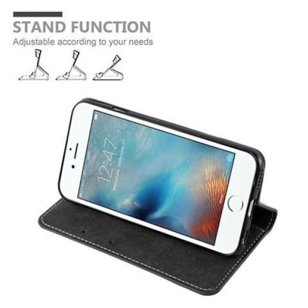 Apple iPhone 6 - iPhone 6S i SVART BRUNT från Cadorabo (LÄDER-LÄDER COMBI Design) Helt skyddsfodral med flipflik