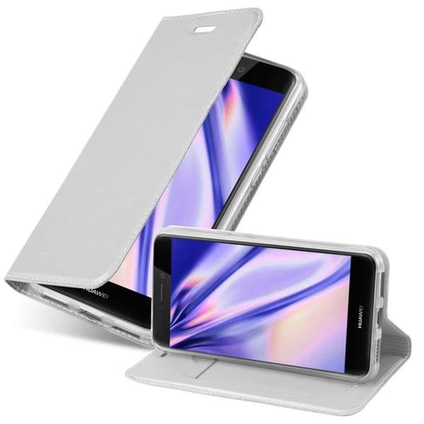 Fodral med lock för Huawei P8 LITE 2017 / P9 LITE 2017 Klassisk Silver Plånbok Stötsäker Grå
