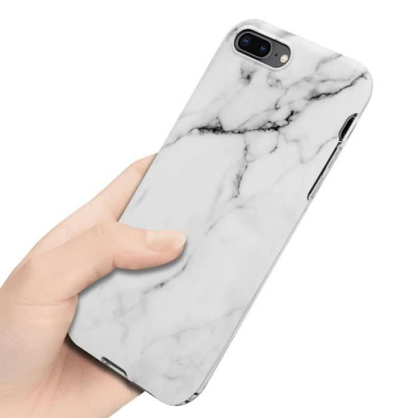 Coque - CADORABO - iPhone 7/7S/8 PLUS - Marmor Vit Grå - Skyddssilikon TPU - Trendig Design Vit grå