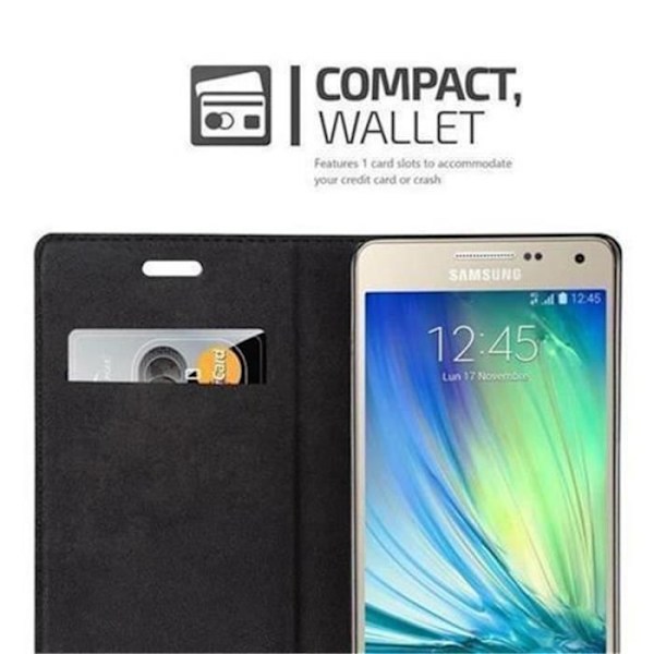 Cadorabo Fodral Samsung Galaxy A5 2015 (5) SVART NATT OVISLIG MAGNETISK STÄNGNING Fodral Fodral Fodral Fodral stöder kortplats för stativ