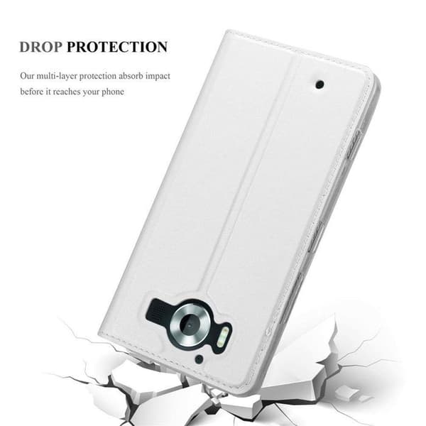 Flip-fodral för Nokia Lumia 950 Klassisk Silver Plånbok Stötsäker Grå