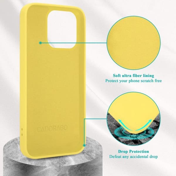 Skal för iPhone 14 PRO Stötabsorberande i LIQUID YELLOW Gul