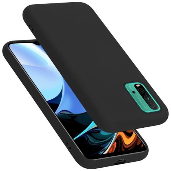 Coque - CADORABO - Xiaomi RedMi 9T / POCO M3 - Silikon TPU - Stötteknik - Tunn och lätt design VÄTSKA SVART