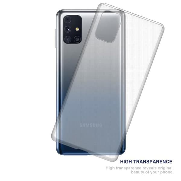 Transparent stötsäker silikonfodral för Samsung Galaxy M31s Vit
