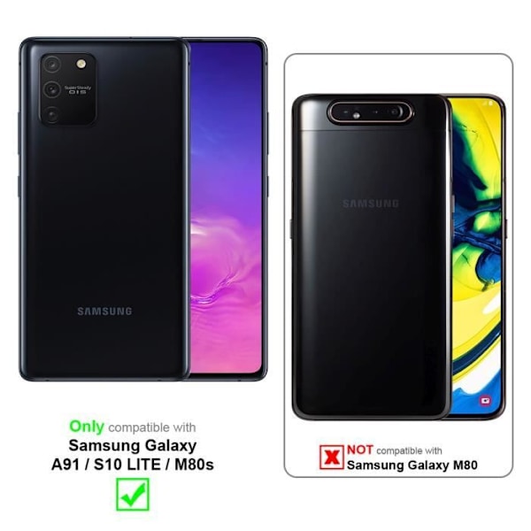 Coque - CADORABO - Samsung Galaxy A91 / S10 LITE / M80s - Similicuir - Floral - Stativfunktion Blå