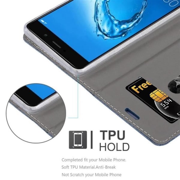 Cadorabo Fodral till Huawei ENJOY 7 PLUS i MÖRKBLÅ SVART