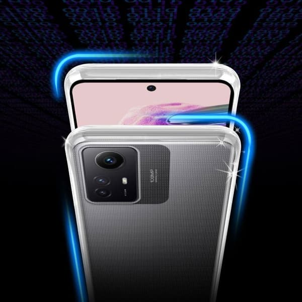Transparent stötsäker silikonfodral för Redmi Note 12S Vit