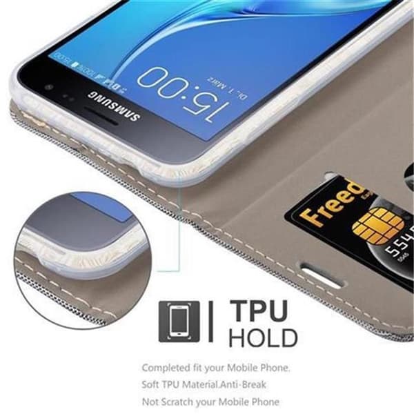 Skyddsfodral för Samsung Galaxy J3 2016 i LJUST GRÅBRUN Stötskyddande Etui Grå