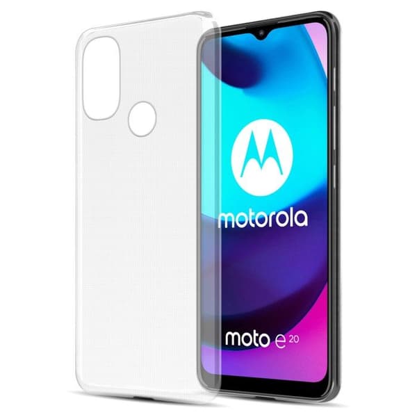 Skal för Motorola MOTO E20 / E30 / E40 i transparent stötabsorberande silikon Vit