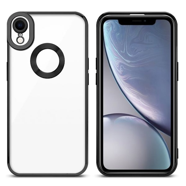 Fodral till Apple iPhone XR Fodral i Transparent - Svart Flexibelt TPU silikonfodral Fodral Skydd Krom Vit