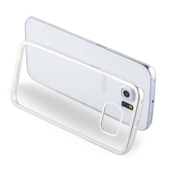 Skyddsskal för Samsung Galaxy S6 EDGE KROM SILVER Chrome Design Grå