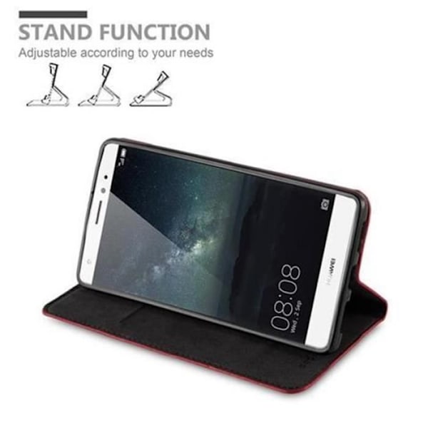Huawei MATE S fodral i APPLE RED från Cadorabo (INVISIBLE MAGNETIC CLOSURE Design) Helt skyddande fodral med flip flik