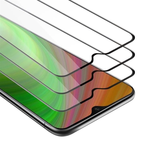 Cadorabo 3x härdat glas för OnePlus 7 i TRANSPARENT med SVART - Paket med 3 skärmskydd med full glastäckning Transparent, svart