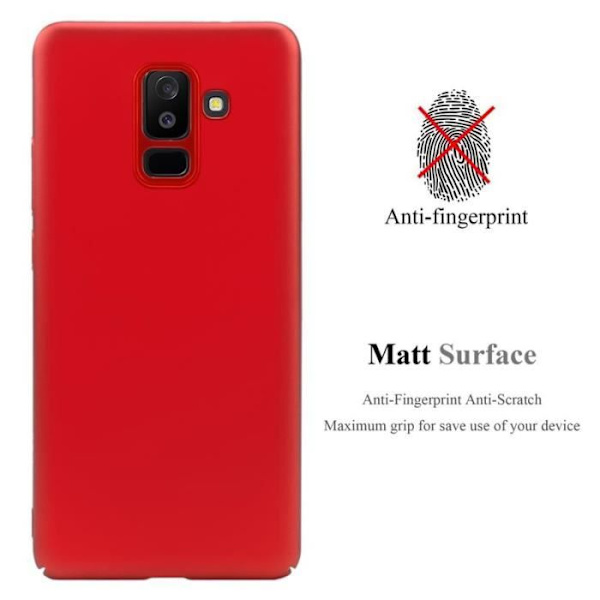 Coque - CADORABO - Samsung Galaxy A6 PLUS 2018 - Hårt skydd - Matt metallisk design - Röd Röd