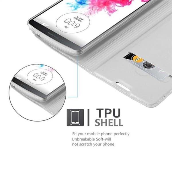 Fodral för LG G3 Etui i CLASSY SILVER Skyddshölje med magnetisk stängning Plånbok Wallet