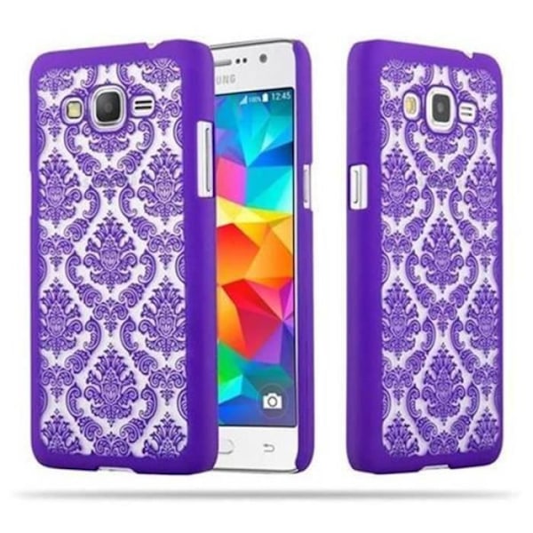 Coque - CADORABO - Samsung Galaxy GRAND PRIME - Lila - Paisley med henna blommor - Hård Lila