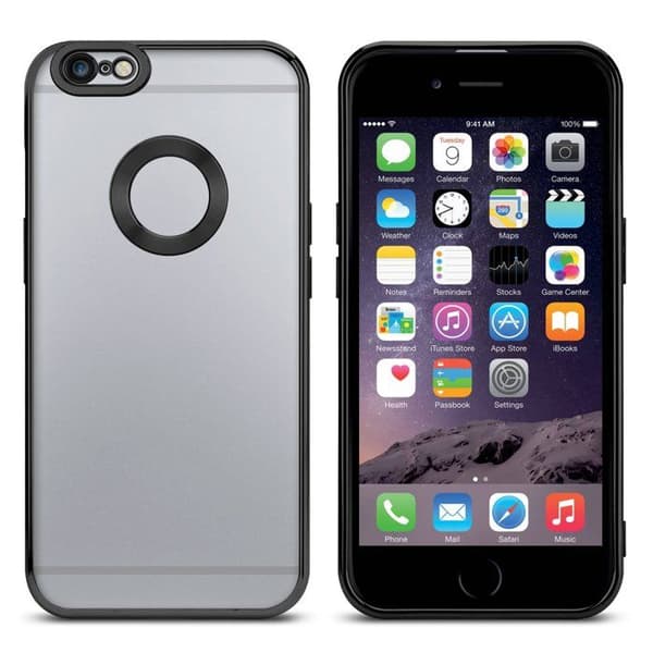 Transparent iPhone 6 PLUS / 6S PLUS-fodral - Svart Stötskydd Chrome Design Vit