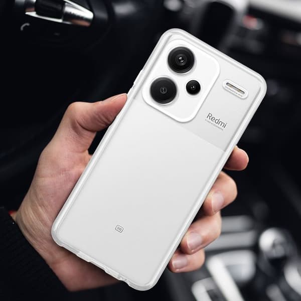 Transparent stötsäker silikonfodral för Xiaomi RedMi Note 13 Pro Plus Vit