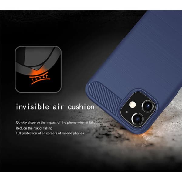 Skal för iPhone 12 MINI BORSTAD BLÅ Kolfiberdesign Blå