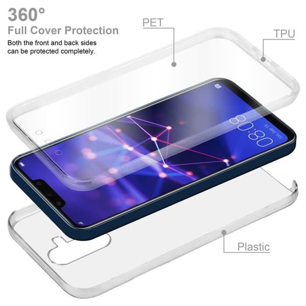 Transparent skydd för Huawei MATE 20 LITE, helskydd Vit