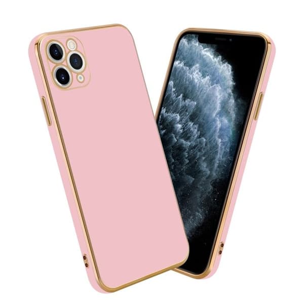 iPhone 11 PRO MAX Fodral Glansig Roséguld med skydd för kamera Ros