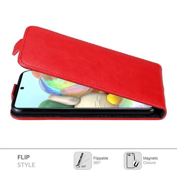 Fodral till Samsung Galaxy A71 4G Fodral i APPLE RÖD Fodral Fodral Skyddsskydd Magnetisk flipplånbok Äppelrött