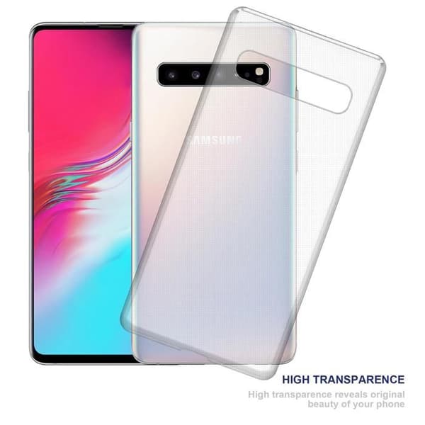 Transparent stötsäker silikonfodral för Samsung Galaxy S10 5G Vit