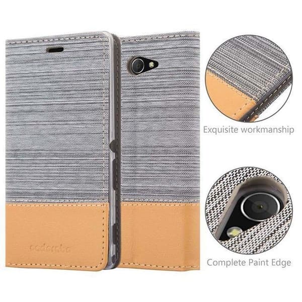 Skyddsfodral för Sony Xperia M2 / M2 AQUA i LJUST GRÅ BRUN Etui Case Skydd Grå