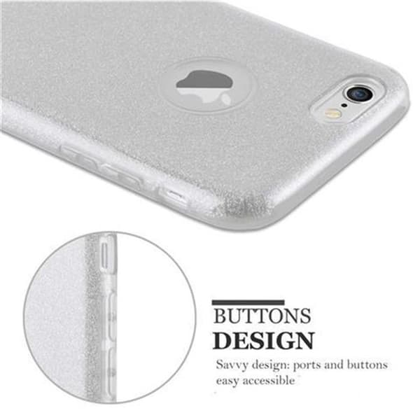 iPhone 6 / 6S Fodral STJÄRNSTOV PÅ SILVER Skydd Glittrande Glitter Grå