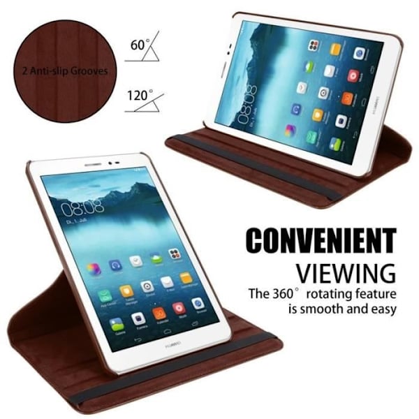 Cadorabo Coque för Huawei MediaPad T1 8 (8.0" Zoll) i Brunt - UTAN automatisk väckning