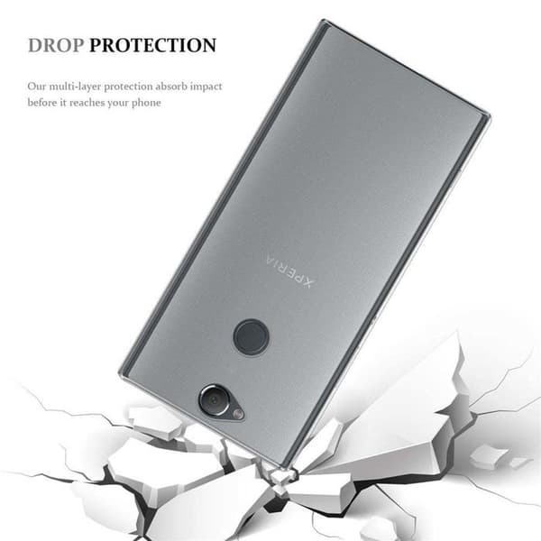 Transparent stötsäker silikonfodral för Sony Xperia XA2 PLUS Vit