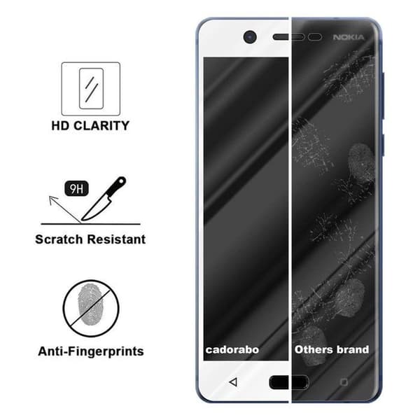 Helt härdat skärmskydd för Nokia 5.1 Vit