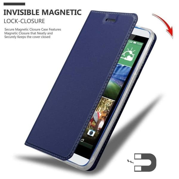 Flipfodral för HTC Desire 820 i MÖRKBLAU CLASSY Plånbok Stötsäker Blå