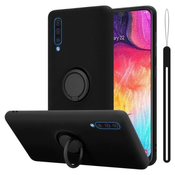 Fodral för Samsung Galaxy A50 4G / A50s / A30s i LIQUID Black Cadorabo Cover Skydd av flexibel TPU silikonring Cover