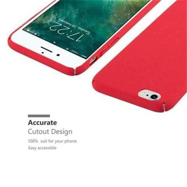 Apple iPhone 6 PLUS / 6S PLUS FROSTY RÖD Fodral Cadorabo DESIGN FROSTY Hårt Fodral Skydd Skydd Ultra Slim Bumper Fodral