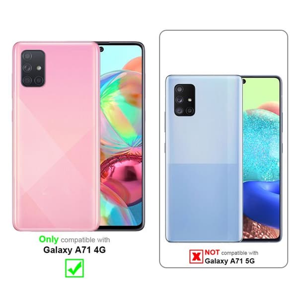 Skyddsfodral för Samsung Galaxy A71 4G i PERSIKOFLOWER Mönster Vit