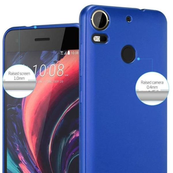 Cadorabo Fodral fungerar med HTC Desire 10 PRO i METALLIC BLUE - Stötsäker och reptålig TPU silikonskydd - Ultra Slim