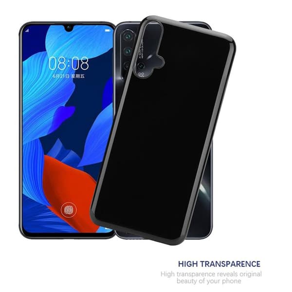 Transparent stötsäker silikonfodral för Huawei NOVA 5 / 5 PRO Svart
