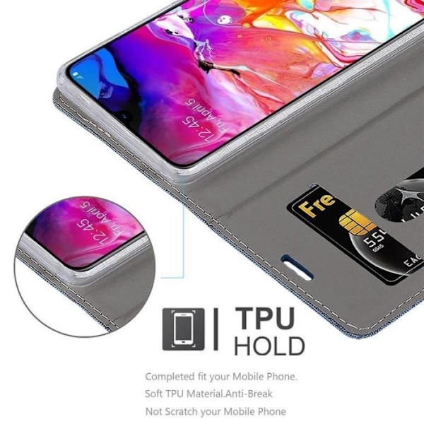 Cadorabo Fodral till Samsung Galaxy A70 i MÖRKBLÅ SVART
